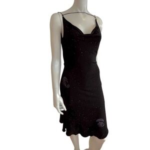Y2K Style Black Slip Dress
